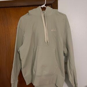 Nike Light Sage Green Pullover Sweater with Half-Zip and High Collar